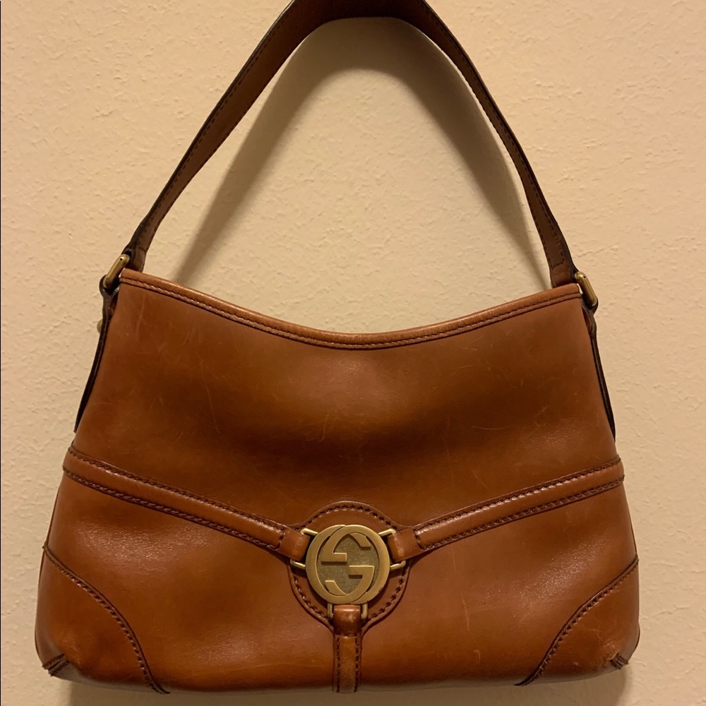 Authentic Vintage Gucci Brown Leather Reins Hobo